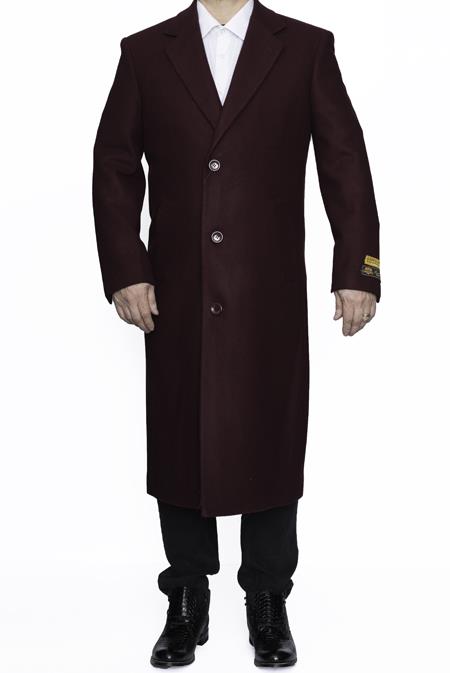 Men's Dress Coat  Regular Fit Wool ~ Poly Blend  Rust ~ Cognac Overcoat