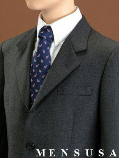 Top Quality Boy's Solid Charcoal Gray 2 Buttons Worsted Light Weight Kids Sizes rayon fabric Suit Prefect for toddler Suit wedding attire outfits - mensusa