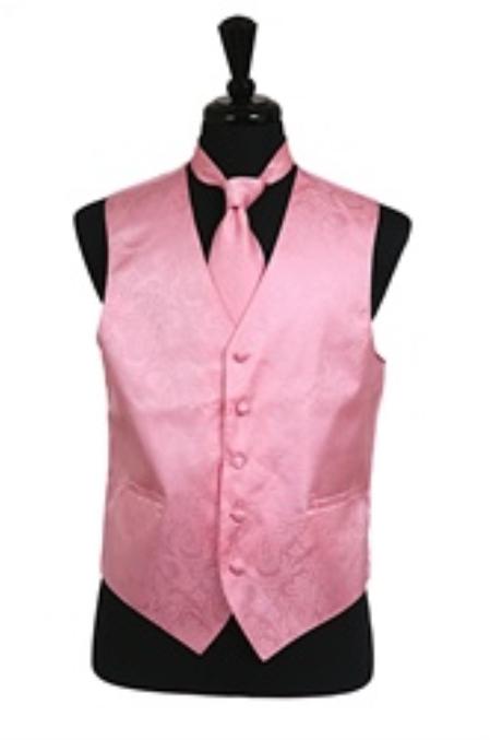 Pink Four-Piece, Five-button Suit or Tux Men's Vest for Men Also available in Big and Tall Sizes main image 0