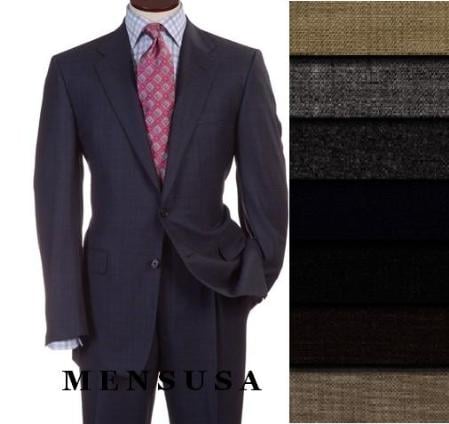 Two 2 Buttons Style Super Worsted Vergin Wool Business Suits Comes in 10 colors mensusa