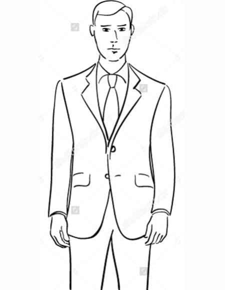 DeZilino Men's Two Button 100% Wool Slim Fit Black Suit