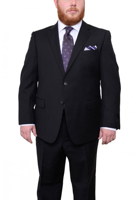 Mix and Match Suits Men's Quality 2 Buttons Portly Suits +  Black Stripe Pinstripe Executive Fit Suit - Mens Portly Suit main image 0