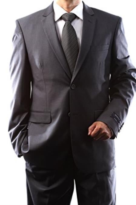 Men's 2 Button Charcoal Slim Fit Dress Suit (We have more Braveman suits Call 1-844-650-3963 to order)