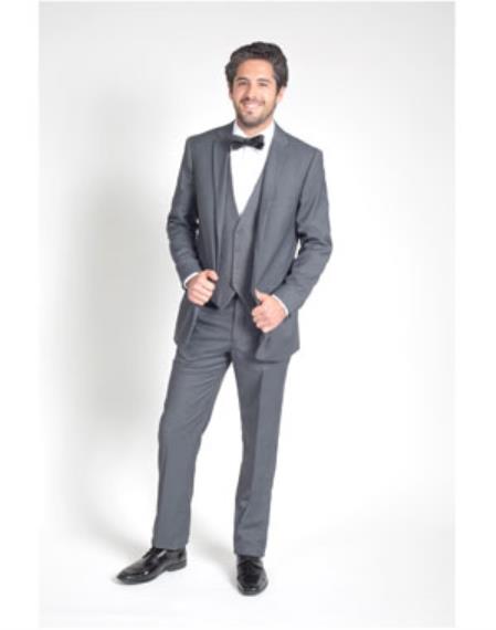 Mens Suits Los Angeles Why Rent To Setup The Group - Call: 3104300939 Men's 2 Button Charcoal Grey Groomsmen Suits ~ Groom Wedding Slim Fit Suit - Color: Dark Grey Suit