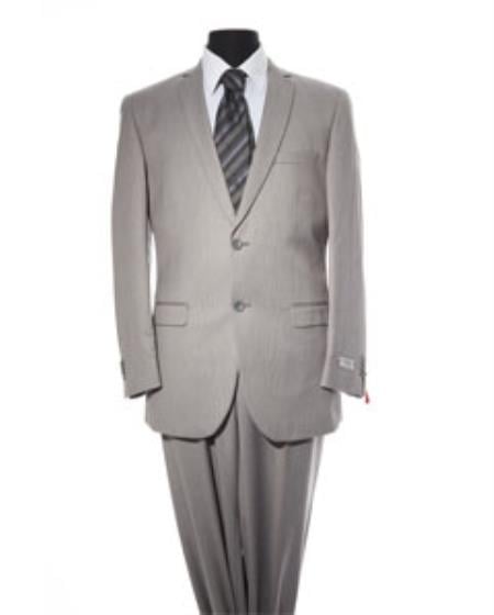 Men's Solid Grey 2-button 2 Piece Suits - Two piece Business suits Suit main image 1