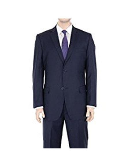 Men's Solid Dark Navy Blue 2 Button Suit