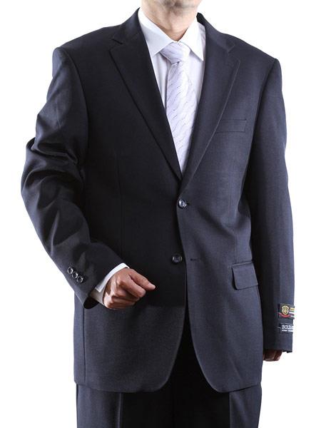 Bolzano Men's 100% Polyester Two Button Suit With Pleated Pant