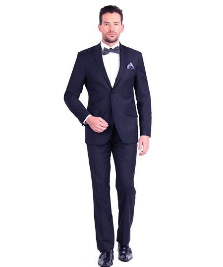 Giorgio Fiorelli Suit Men's Giorgio Fiorelli 2 Button Fully Lined Slim Fit - Dark Blue Suit Color
