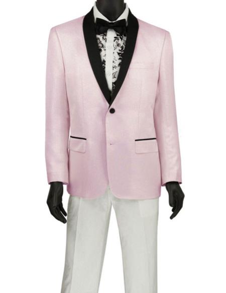 Men's Fashion Blazer ~ Sport Coat ~ Tuxedo Pink Dinner Jacket