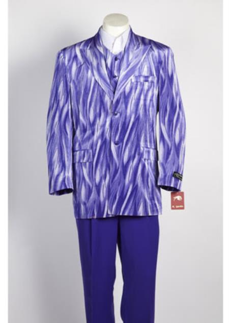 Men's 2 Button Suit Purple