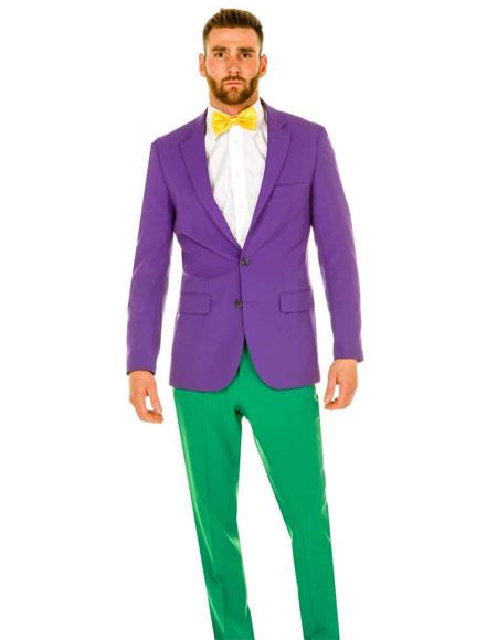 Purple Color With Apple Green Pants Mardi Gras Tuxedo