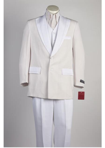 Men's 2 Button Suit All White Suit For Men Red