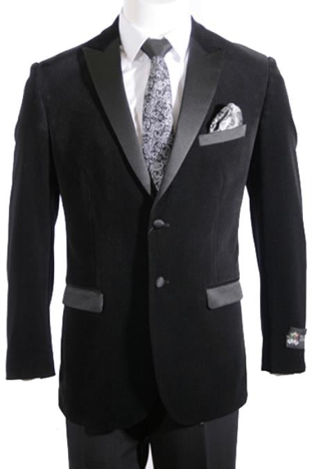 Men's 2 Button Velvet Tuxedo  Black main image 0