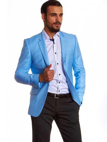 Men's Blue European Fit Blazer