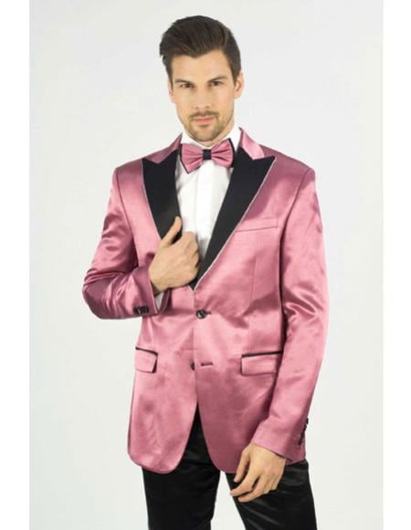 Men's ( Rose Gold - Dusty Rose ) - Blush Dark Pink tuxedo Blazer Dinner Jacket