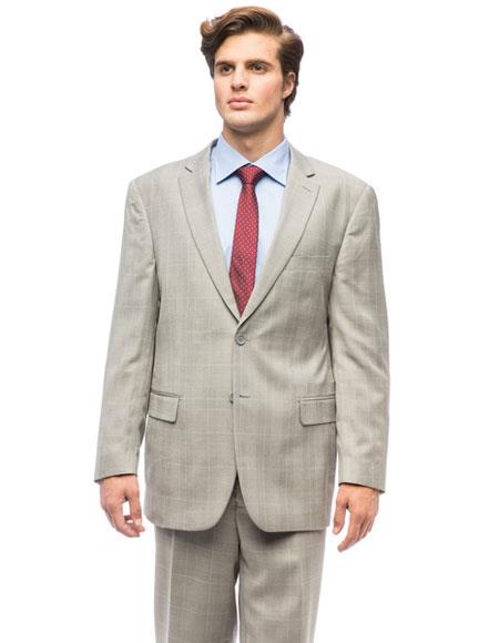 Giorgio Fiorelli Suit Men's Classic Plaid Two Buttons Authentic Giorgio Fiorelli Brand suits Flat Front Pants