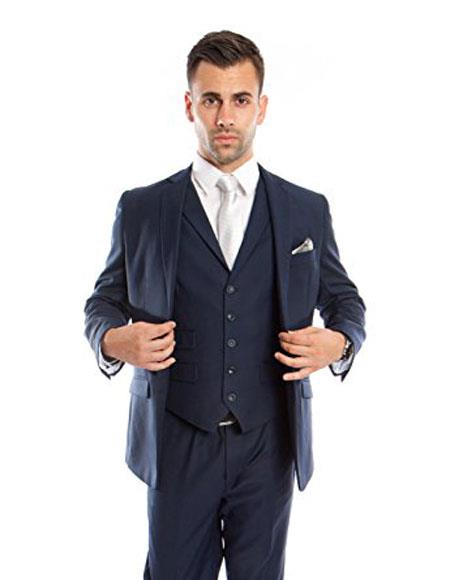 Mens Suits Los Angeles Why Rent To Setup The Group - Call: 3104300939 Men's Slim Vested Suits Ink Blue ~ Midnight ~ 1 Shade Lighter Dark Navy Blue Suit For Men Groomsmen Suits