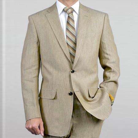 Men's Linen Suit Perfect for Prom 2025 attire outfits Spring Khaki