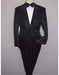 Men's Shiny 2 Buttons Notch Collar Floral Paisley Formal Black Blazer