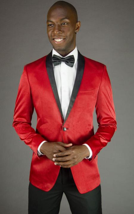 Velour Men'S Blazer Jacket Velvet Velour Cheap Priced For Men Formal Tuxedo Jacket Sport Coat Two Tone Trimming Notch Collar Tuxedo Hot Red