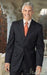 Unique 2PC 3 Button Solid Charcoal Men's Suit With Flat Front Pants mensusa