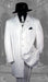 Unique Excluisve White & White Stripe tone on tone Shadow Fashion Long Tuxedo mensusa