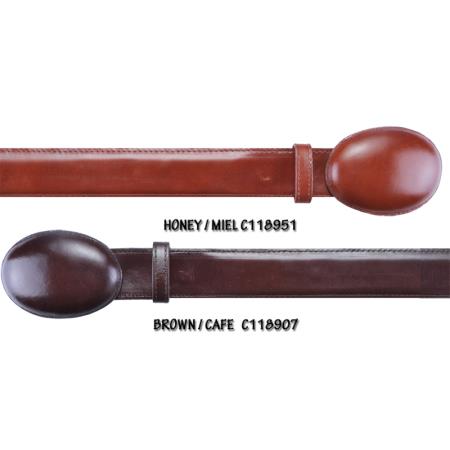 Western Style Cowhide Belt Honey & Brown