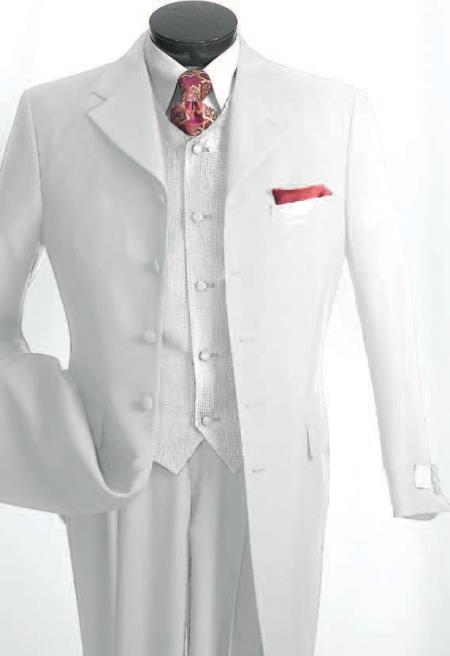 Men's 3 Piece Fashion Suit - Long Zoot Suit Vested Black Color - Three Piece Suit main image 1