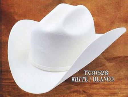 Cowboy Western Hat 4X Felt Hats White