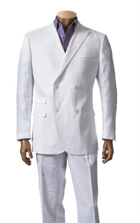 Men's White Suit With Men's Double Breasted Suits Jacket Blazer Peak Lapel Sport Coat Jacket Style