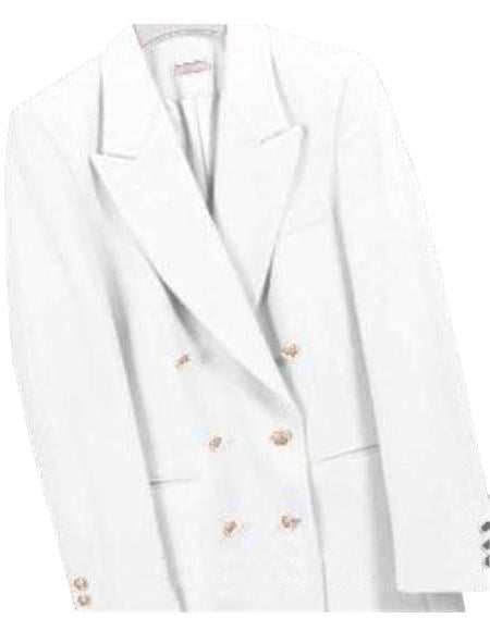 White, Six Button Double Breasted Suits