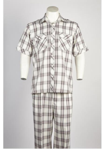 Men's Spread Collar Burgundy ~ Wine ~ Maroon Color Casual Casual Two Piece Walking Outfit For Sale Pant Sets Suit Set (Shirt & Pants Included ) main image 0