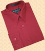 Wine/Burgundy ~ Maroon ~ Wine Color Cotton Blend Convertible Cuffs Men's Dress Shirt mensusa