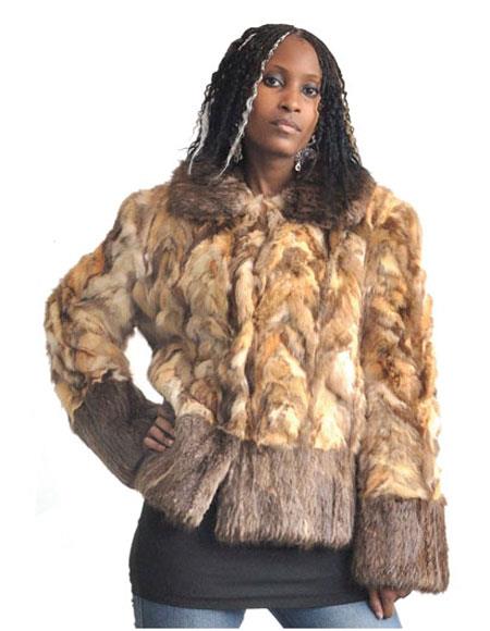 Fur Natural Genuine Sable Jacket With Beaver Trimming