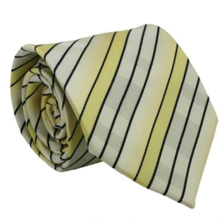 Yellow Neck Tie and Handkerchief Set - Men's Neck Ties - Mens Dress Tie - Trendy Mens Ties