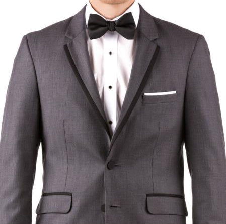 Buy Online Instead of Rental Slim Fit Grooms Suits Wedding Suits & Tuxedo Online + Charcoal Gray + Free Shirt & Tie - Mens Grey And Black Tuxedo Wedding - Charcoal Grey Tuxedo