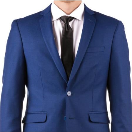 Men's Slim Fit Suit - Fitted Suit - Skinny Suit Men's Bright Blue Suit