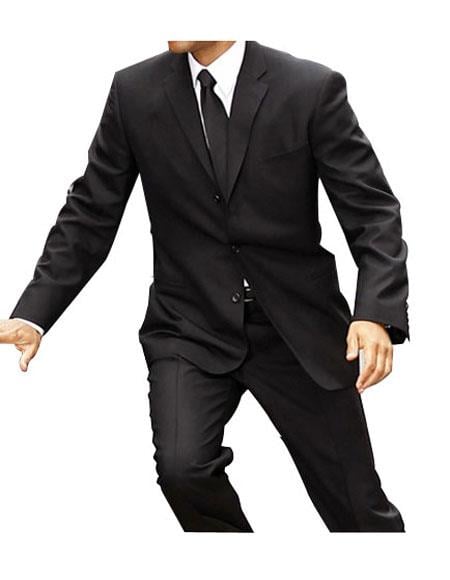 Men's Black 2 Button Suit