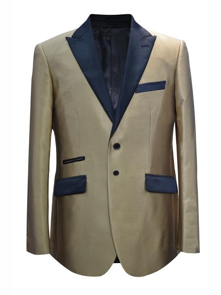Men's 2 Button Champagne Sport Coat Blazer