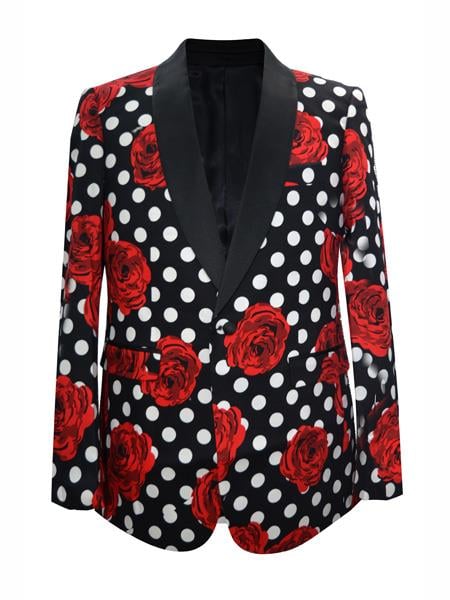 Men's Black Fashion Shawl Lapel Matching Bow Tie Sport Coat Blazer