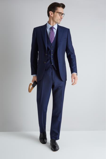 Men's 4 Button Cuff Blue