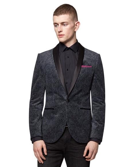 Velour Men's blazer Jacket Men's Fashion Sport Coat Wine Color Velvet Fabric main image 1