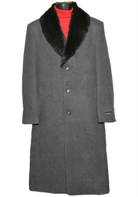 Men's Big And Overcoat Long Men's Dress Topcoat - Winter coat 4XL 5XL 6XL Charcoal Grey