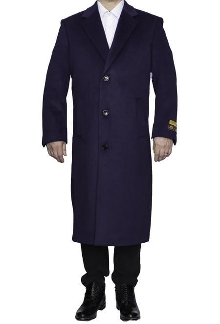 Men's Big And Tall Overcoat Long Men's Dress Topcoat - Winter coat 4XL 5XL 6XL Purple