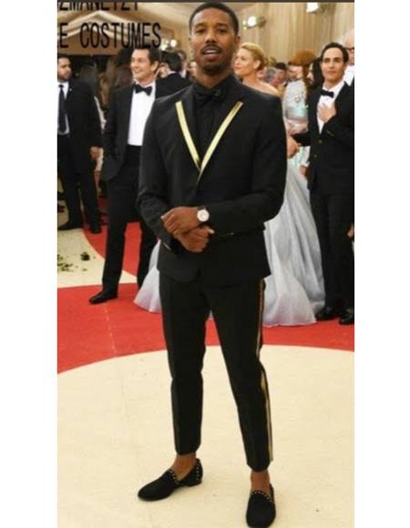 Men's Black Cuff Link Suit