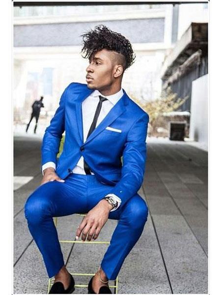 Mix and Match Suits Men's Saphire~Royal ~ Indigo ~ Bright Blue ~ Cobalt New Blue 2 Button Dress Suits for Men Separate Any Size Jacket & Pants