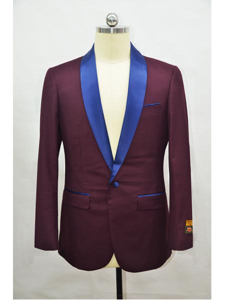 Men's Blazer Burgundy ~ Navy Tuxedo Dinner Jacket and Blazer Two Toned