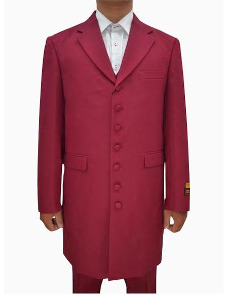 Men's Burgundy Seven Button Zoot Suits