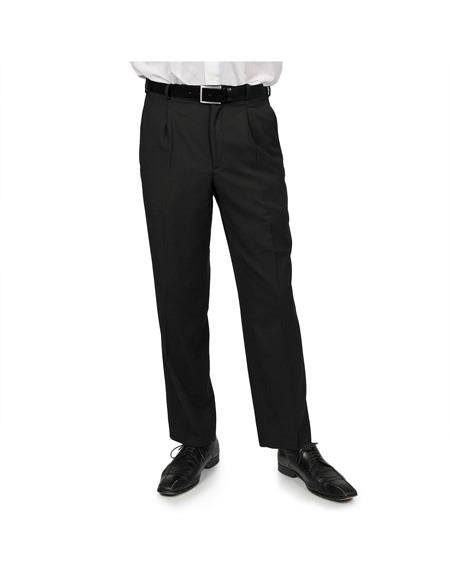 Men's Black Two Front & Side Pocket Polyester Pant — Menssuitsatlanta