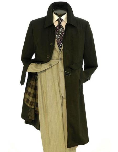 Men's Big And & Tall Trench Coat Black